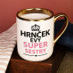 Super sestra - Keramický hrnček s farebným okrajom