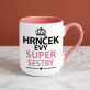 Super sestra - Keramický hrnček s farebným okrajom