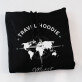 Travel hoodie - Čierna pánska mikina s kapucňou