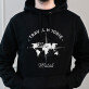 Travel hoodie - Čierna pánska mikina s kapucňou