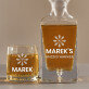 Whisky Warmer - Sada gravírovanej karafy a pohárov na whisky