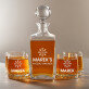 Whisky Warmer - Sada gravírovanej karafy a pohárov na whisky