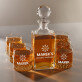 Whisky Warmer - Sada gravírovanej karafy a pohárov na whisky