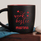work bestie - čierny keramický hrnček