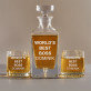 World`s best boss - Sada gravírovanej karafy a pohárov na whisky