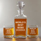 World`s best boss - Sada gravírovanej karafy a pohárov na whisky
