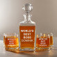 World`s best boss - Sada gravírovanej karafy a pohárov na whisky