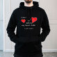 You make my heart smile - Čierna pánska mikina s kapucňou