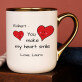 You make my heart smile - Keramický hrnček s farebným okrajom
