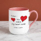 You make my heart smile - Keramický hrnček s farebným okrajom