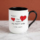 You make my heart smile - Keramický hrnček s farebným okrajom